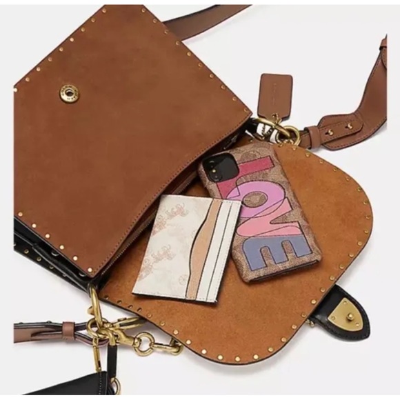 COACH C4595 Beat Shoulder Bag In Colorblock With Rivets $595 NWT - Picture 4 of 9